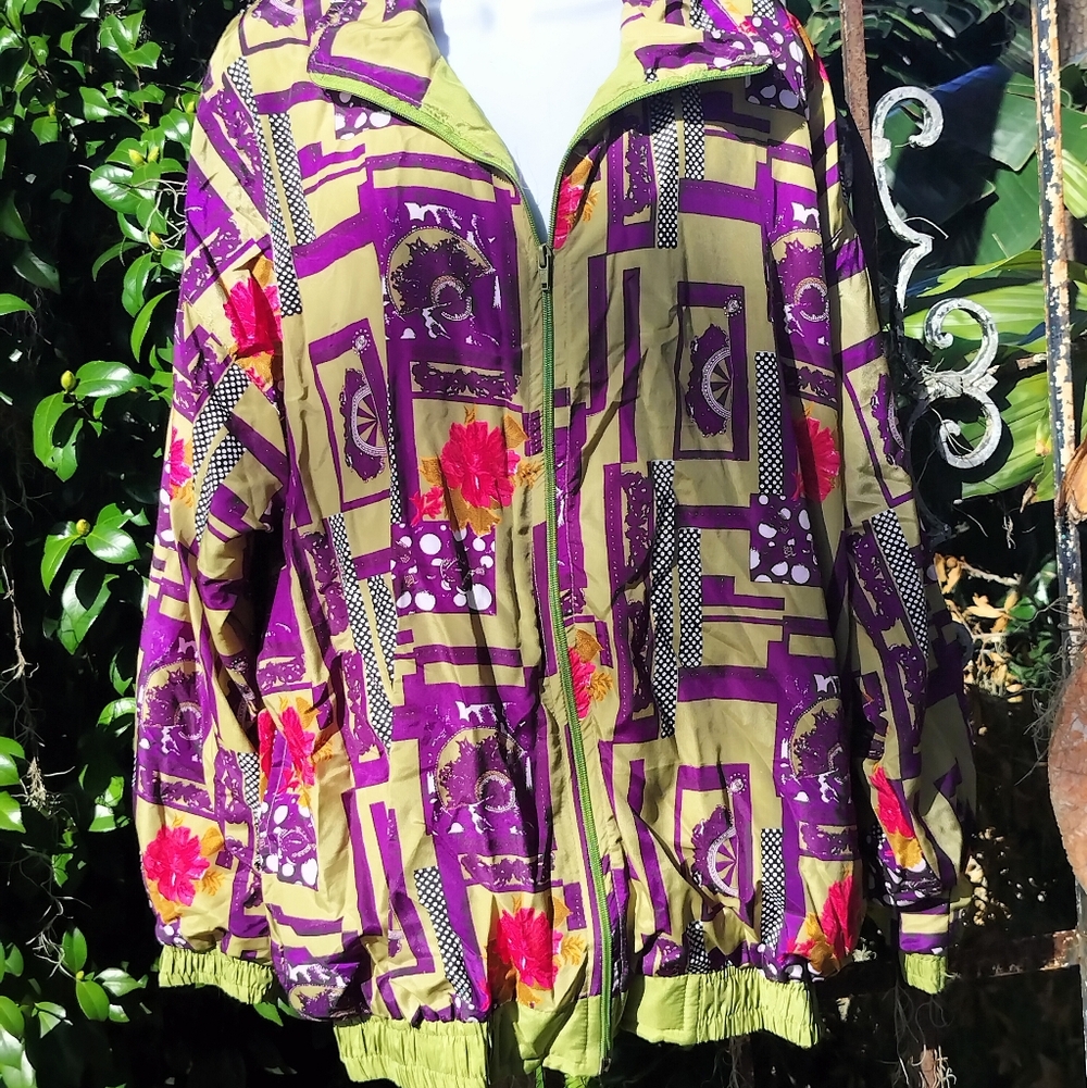 90s Vintage MiraMax Pre Y2K Zippered Running Jacket Large